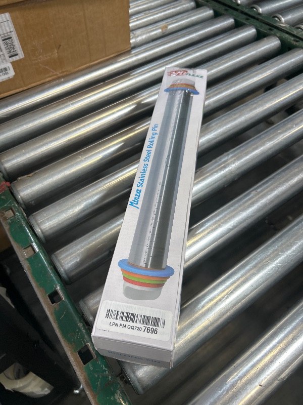 Photo 1 of Rolling Pin and Silicone Baking Pastry Mat Set, Stainless Steel Dough Roller, Rolling Pins with Adjustable Thickness Rings, for Baking Fondant, Pizza, Pie, Pastries, Pasta, Cookies