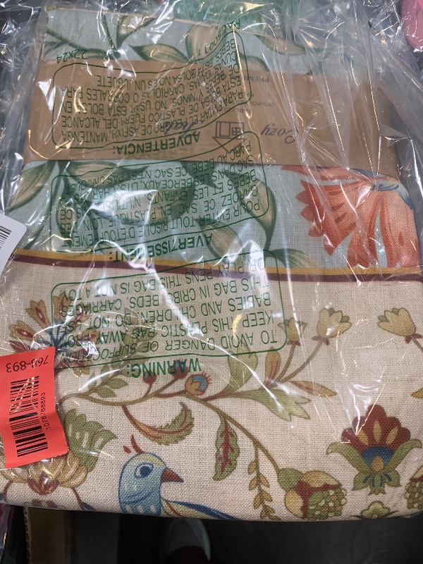Photo 1 of JIALE Designer Vintage Tablecloth Rectangular, French Floral and Birds Patterned Table Cloth Linen Textured Wrinkle Resistant Colorfast for Farmhouse Dining Garden Tea Party, 60 x 80 inch