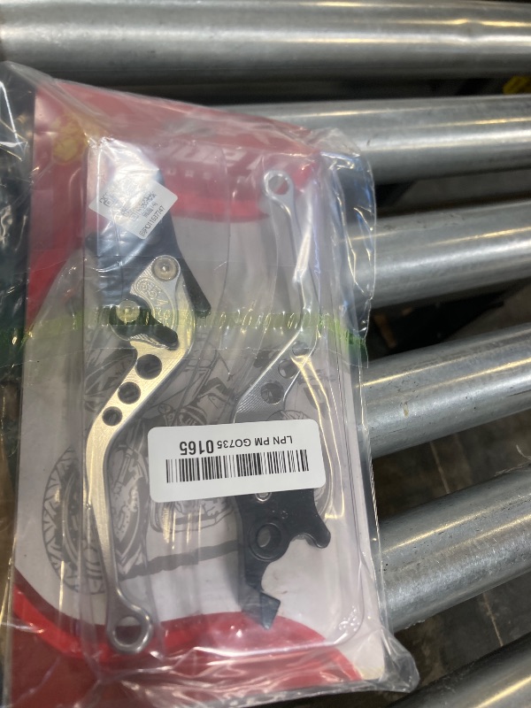 Photo 1 of Akozon 1 Pair CNC Aluminum Alloy Motorcycle Scooter Modification Double Disc Brake Lever Double Disc Clutch Brake Levers (White)