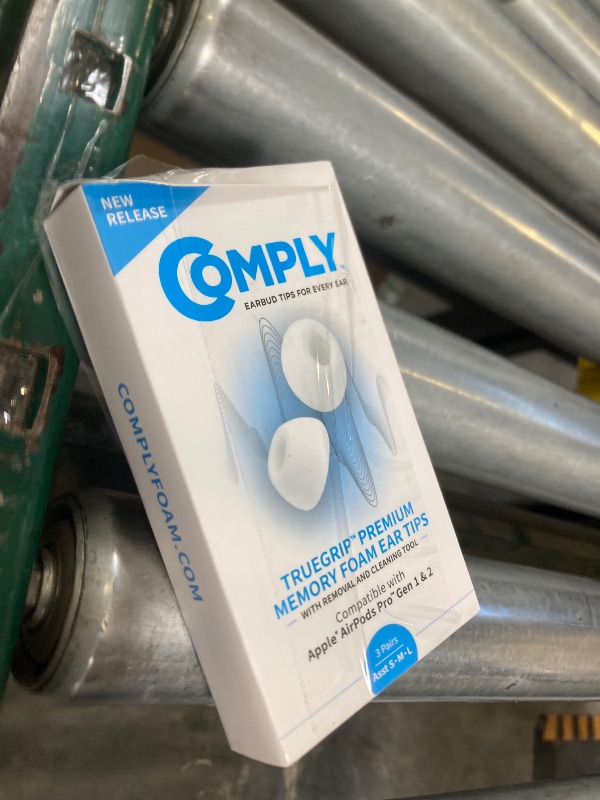 Photo 1 of Comply TrueGrip | Premium Memory Foam Replacement Earbud Tips for Apple AirPods Pro 1 & 2 | Enhanced Comfort, Secure Fit, Superior Noise Isolation, Removal & Cleaning Tool | White (S/M/L) (3 Pairs)