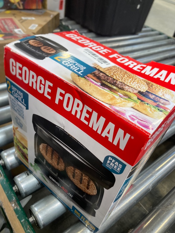 Photo 1 of George Foreman GR10B 2-Serving Mini Grill & Panini Press, Compact 7.3” x 5.6” Cooking Surface,1–2 Servings, Dorms & Small Kitchens