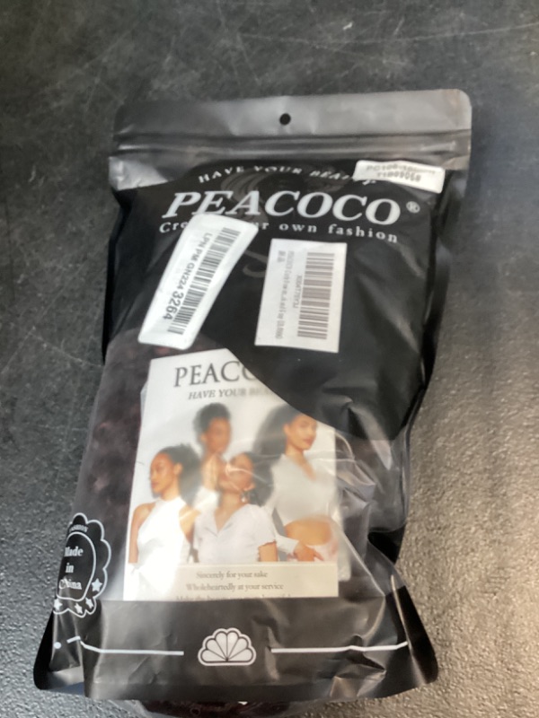 Photo 1 of PEACOCO Curly Drawstring Ponytail for Black Women, 10 Inch Kinky Curly Ponytail Extension Synthetic Short Afro Puff Ponytail Hairpieces Black to Gray (T1B/0906#)