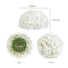 Photo 1 of Tigeen 2pc Hydrangea Artificial Flowers, 9 Inch Fake White Floral Bulk Romantic Hydrangea Outdoor Arrangement for Valentine's Day Wedding Centerpieces Mother's Day Anniversary Party Home Decor