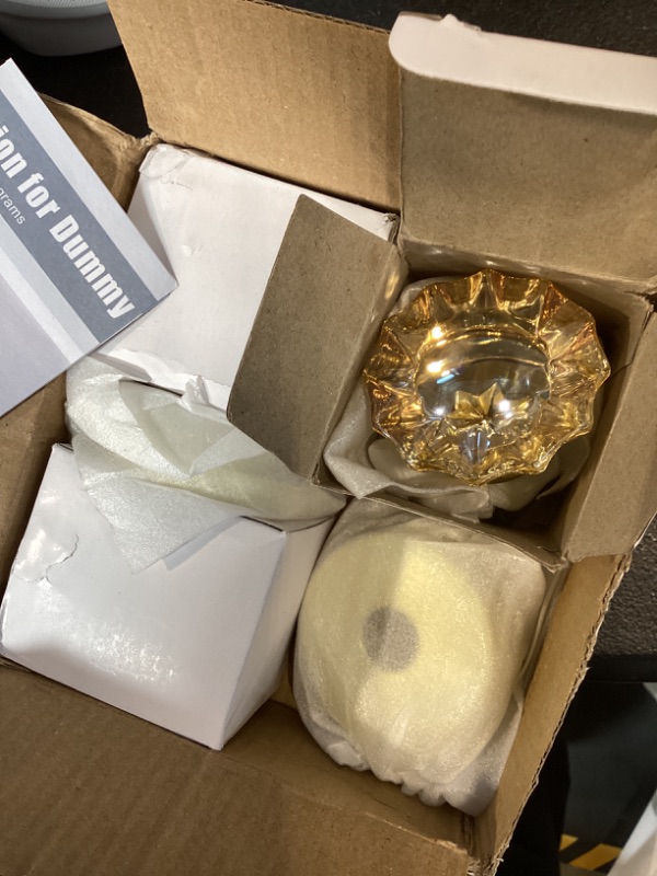 Photo 1 of 1 missing SHINY HANDLES 4 Pack Satin Brass Dummy Door Knob Set Champagne Glass Crystal Gold Door Knobs