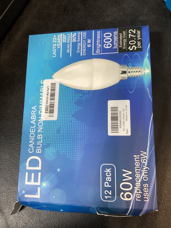 Photo 1 of DIQMIAQ B11 LED Light Bulb 2700K Warm White E12 Chandelier LED Bulb Non-dimmable Candelabra Light Bulbs Candle Bulbs for Ceiling Fan (12 Pack, Soft White)