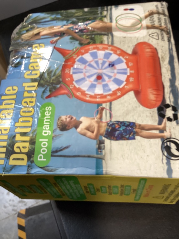 Photo 1 of Inflatable Dart Board Pool Toys, 2-in-1 Pool Games with Throwing & Ring-toss Games, Sewn Fabric Balls and Rings for Kids & Adults, Suitable for Family Gatherings & Water Parties