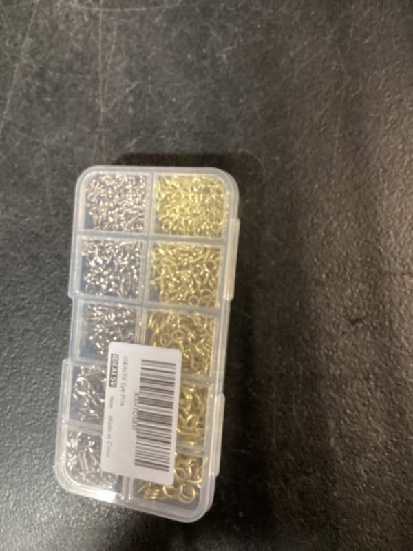 Photo 1 of IDEALSV 1000 Pcs Small Screw Eye Pins,Jewelry Making Eyelet Hooks Kits for Craft, Silver and Gold 5 Sizes (4x8mm,5x10mm,6x12mm,7x14mm,8x16mm)