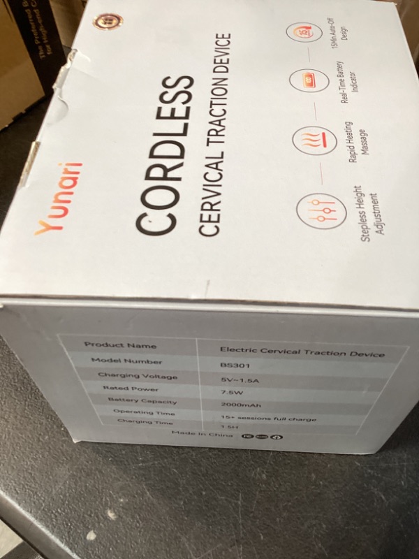 Photo 1 of Yunari Cordless Neck Brace for Cervical Spine Posture Correction and Support, Patented Traction Device with Intelligent Adjust and Hot Compress, Neck Brace for Men and Women, ?Navy Blue, Medium?