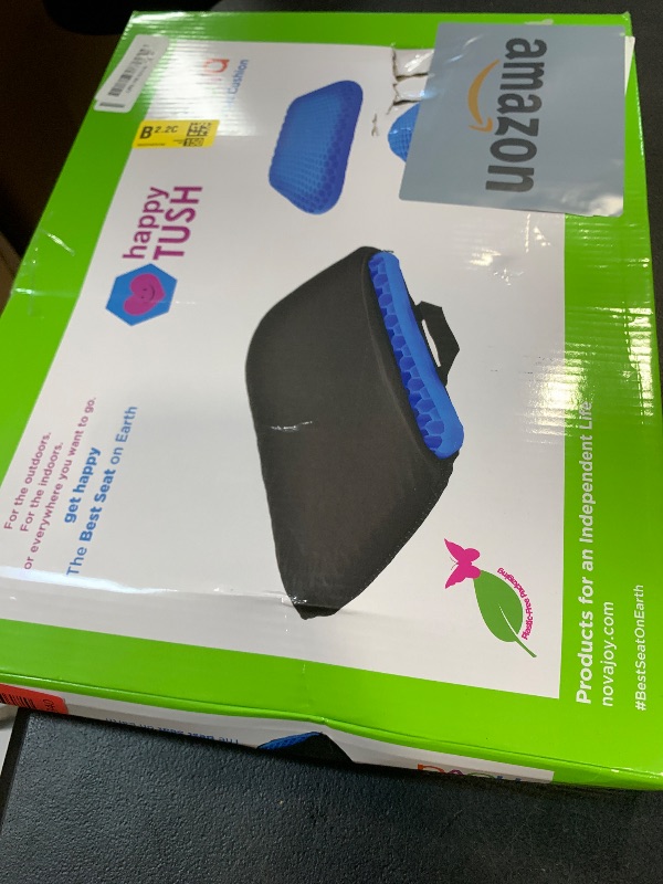 Photo 1 of NOVA Happy Tush Gel Cell Seat Cushion, Double-Layer Pressure-Relief Gel, Foldable & Portable, Water-Resistant, Washable Non-Slip Cover, Home, Office & Travel