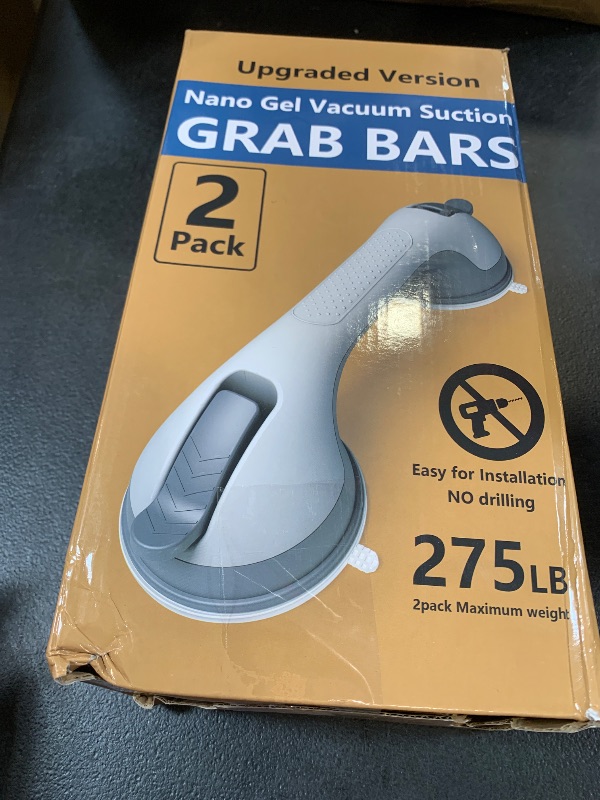Photo 1 of 2 Pack Suction Cup Shower Grab Bars for Seniors, Heavy Duty Removable Shower Handles for Bathtubs & Showers, Bath Handrails for Elderly Assistance Products, Bathroom Safety Accessory