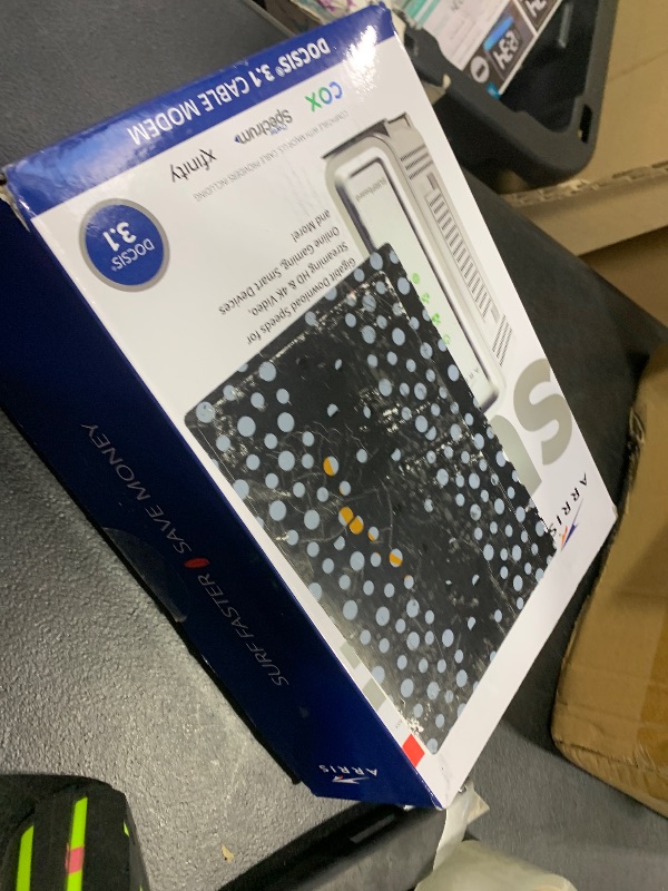 Photo 1 of ARRIS SURFboard SB8200 DOCSIS 3.1 Multi?Gig Cable Modem | 2 -1Gbps Ethernet Ports | Works with Xfinity, Cox, Spectrum | For Cable Internet Plans up to 2Gbps | Modem Only, Router Required