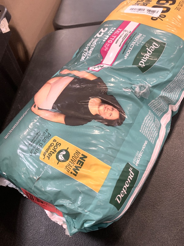 Photo 1 of Depend Fresh Protection Adult Diapers, Incontinence Underwear for Women, Disposable, Maximum, XXL, Blush, 22 Count, Packaging May Vary