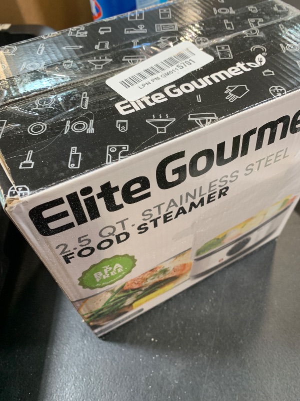 Photo 1 of Elite Gourmet EST250 2.5 Quart Electric Compact Mini Food Vegetable Steamer, 400W with BPA-Free Tray, Auto Shut-off 60-min Timer, Veggies, Seafood, Chicken, Egg Cooker and more