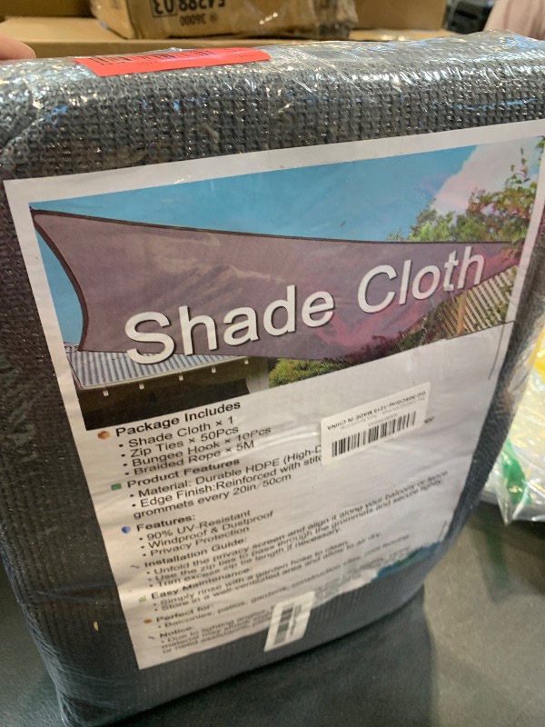 Photo 1 of Junkogo 12x15 FT Shade Cloth, 90% UV Protection, 200GSM Sun Shade Fabric for Patio Deck Heat Protection - Breathable Shade Screen for Pergola, Outdoor Garden, Backyard, Gray