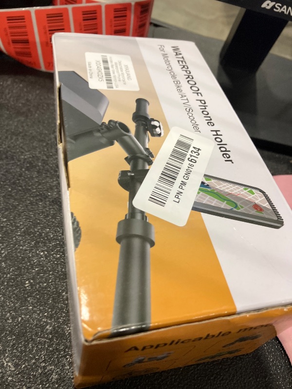 Photo 1 of XYAJUANG Detachable Motorcycle Waterproof Phone Holder Bike Phone Mount (with Hanging Rope) ?Base for iPhone Series and More 4.0" – 7.0" Cellphone (Rear View Mirror)