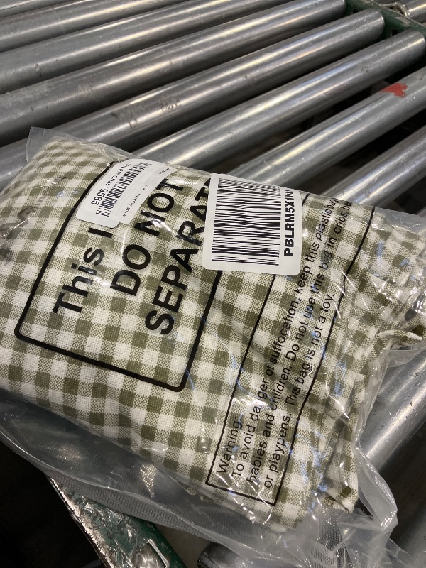 Photo 1 of Mindsoft Plaid Ruffled Table Cloth Cotton Linen Fabric Checkered Gingham Tablecloth Farmhouse Vintage Buffalo Plaid Decorative Table Cover for Dining Room Party(60 x 84 Inches,Sage Green)