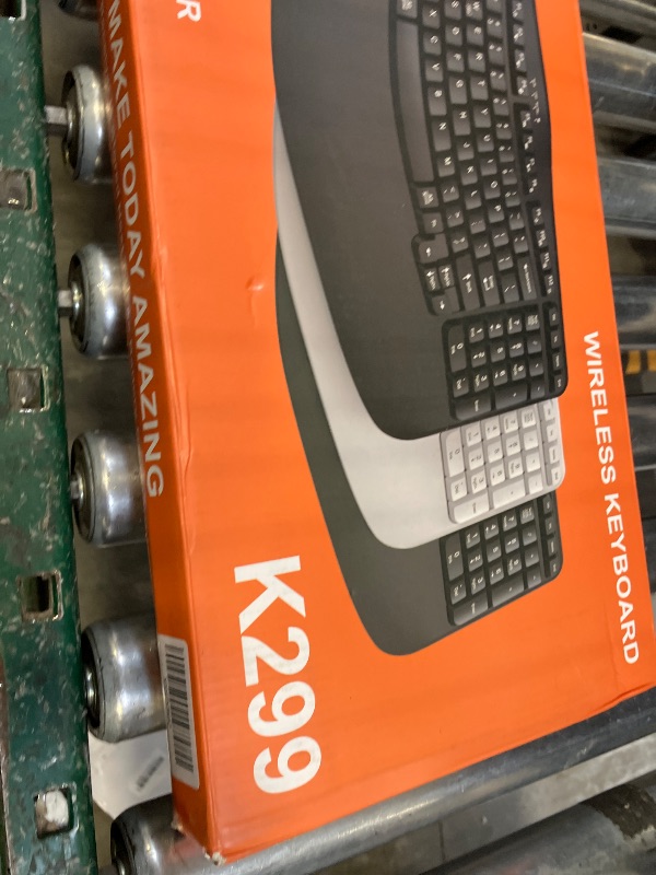 Photo 1 of Ergonomic Wireless Keyboard with Wrist Rest, Wave Keys, Comfortable Natural Typing, 2.4GHz Ergo Wireless USB Computer Keyboard for Large Hands, Windows, Mac, Laptop, PC (Black)