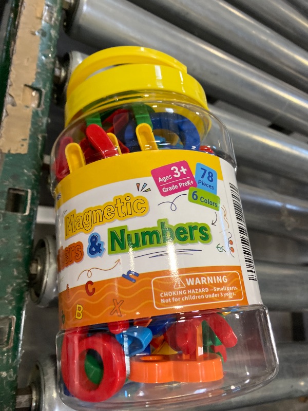 Photo 1 of Odoorgames 78 Pcs Magnetic Letters & Numbers, ABC Alphabet Magnets for Fridge & Whiteboard, 6 Colors, Strong Magnets Learning Set for Toddlers