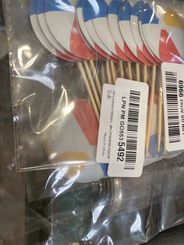 Photo 1 of 24 PCS Beach Volleyball Cupcake Toppers Double Sided Printing Ball Sports Cupcake Picks for Summer Beach Theme Birthday Party Baby Shower Cake Decorations Supplies