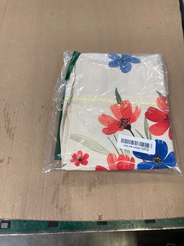 Photo 1 of Artoid Mode Watercolor Flowers Poppy Eucalyptus Table Runner, 4th of July Patriotic Memorial Day Independence Day Holiday Kitchen Dining Table Runners for Home Party Decor 13 x 108 Inch