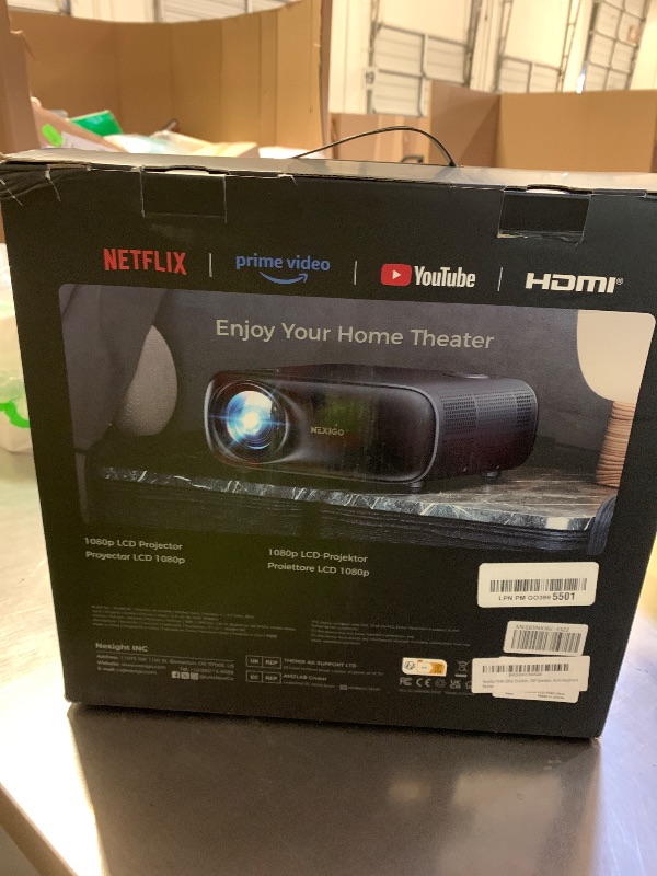 Photo 1 of NexiGo PJ40 Ultra Outdoor Projector, Compatible with Netflix/YouTube/Prime Video, 800 ANSI Lumens, AI Image Enhancement, Native 1080p Video Projector, 20W Speaker, Auto Keystone