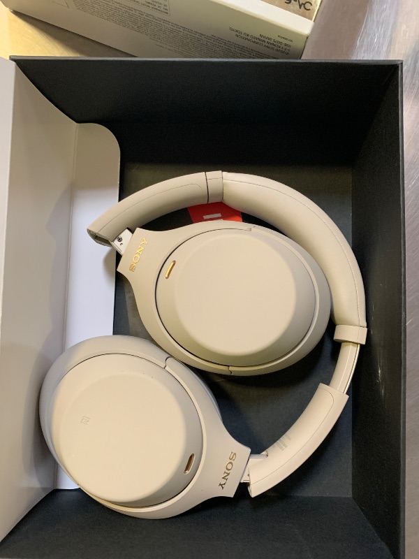 Photo 1 of Sony WH-1000XM4 Wireless Premium Noise Canceling Overhead Headphones with Mic for Phone-Call and Alexa Voice Control, Silver WH1000XM4