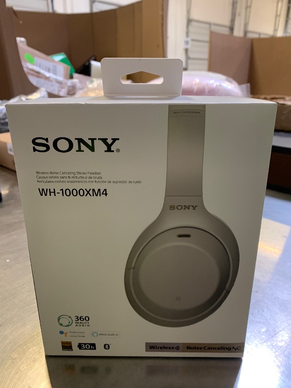 Photo 1 of Sony WH-1000XM4 Wireless Premium Noise Canceling Overhead Headphones with Mic for Phone-Call and Alexa Voice Control, Silver WH1000XM4