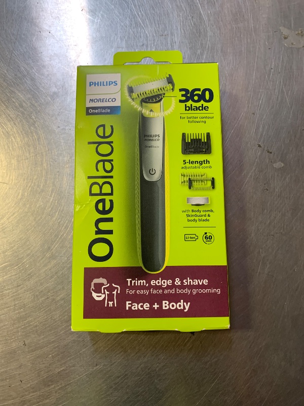 Photo 1 of Philips Norelco for Face + Body, Electric Beard Trimmer, Shaver and Groomer, 5in1 Adjustable Comb, 1x Body Kit, Model QP2834/70, Black/Lime Green