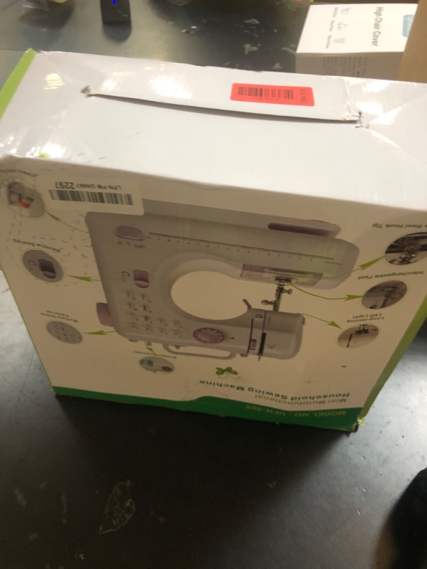 Photo 1 of Dechow Sewing Machine for Beginners, Electric Mini Portable, 12 Built-in Stitches with Reverse Sewing, 2 Speeds Double Thread with Foot Pedal, Storage Bag, Cotton Fabric and Threads(Purple)
