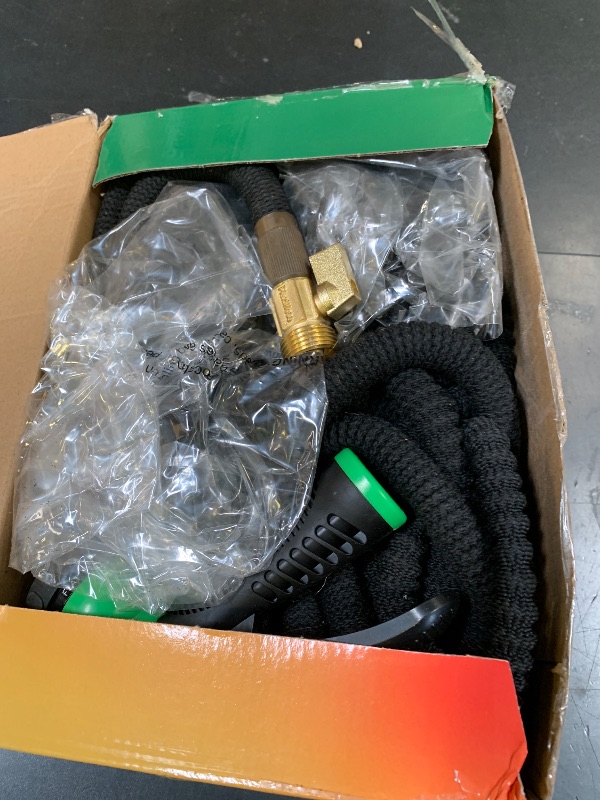 Photo 1 of Flexi Hose Expandable Garden Hose with 8 Function Nozzle, 100FT - Lightweight Retractable Garden Hose, Water Hose - No-Kink Flexibility, 3/4 Inch Solid Brass Fittings and Double Latex Core