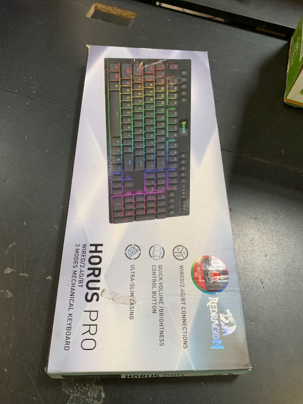 Photo 1 of Redragon K618 PRO 3-Mode Wireless RGB Mechanical Keyboard, BT/2.4Ghz/Wired Low Profile Win/Mac Gaming Keyboard w/Ultra-Thin Design, Dedicated Media Control & Linear Red Switch
