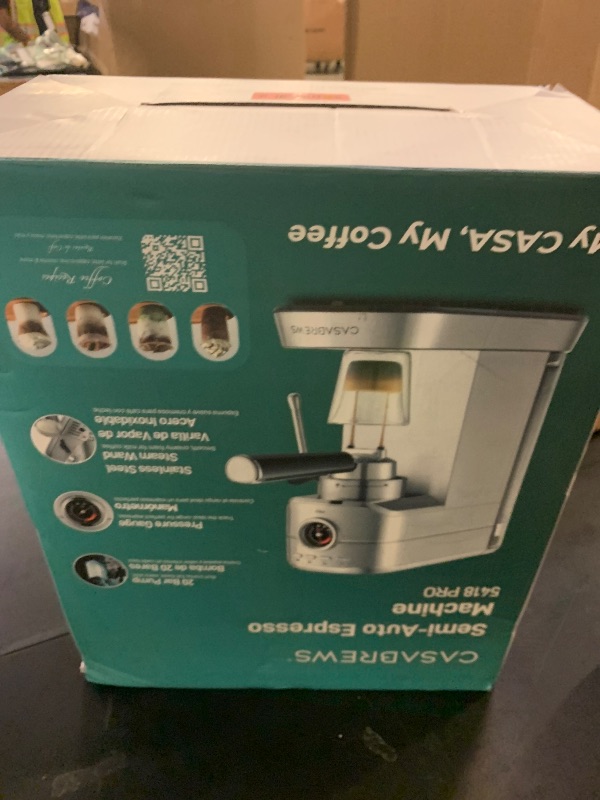 Photo 1 of CASABREWS 5418 PRO Espresso Machine 20 Bar, Upgraded Espresso Maker with Powerful Steam Milk Frother, Stainless Steel Coffee Machine with Fast Heating System for Cappuccino, Latte, Silver