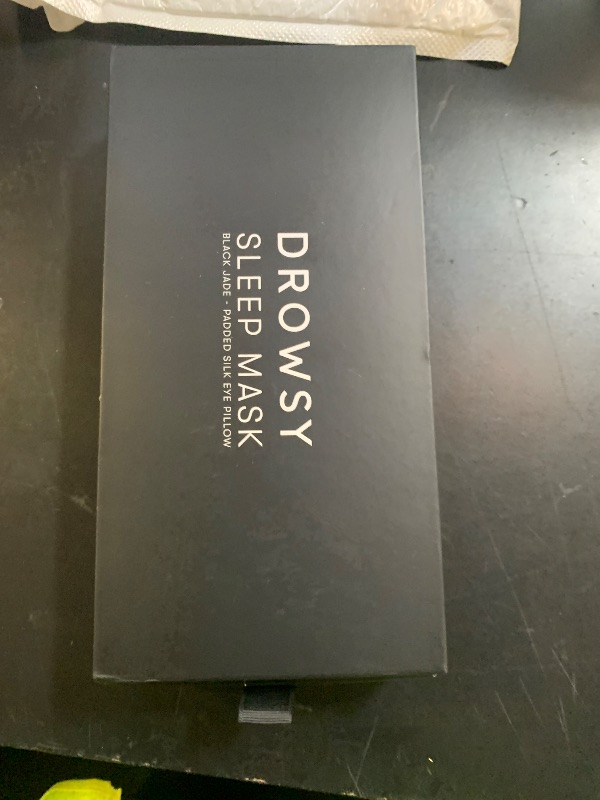 Photo 1 of DROWSY Silk Sleep Mask - Face-Hugging, Padded Cocoon for Luxury Sleep in Total Darkness - 100% Pure Mulberry Silk (Black Jade)