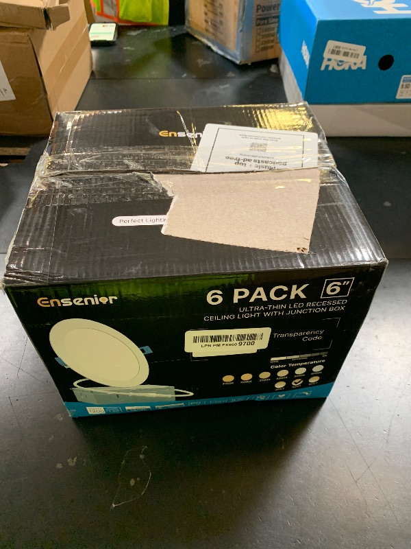 Photo 1 of Ensenior 6 Pack 6 Inch LED Recessed Light, Dimmable, 2700K-5000K 5CCT, 1200LM High Brightness, 12W 120V, Damp Rated, ERL-12X-ETL, Ultra-Thin Canless Wafer Ceiling Light - ETL & FCC & IC