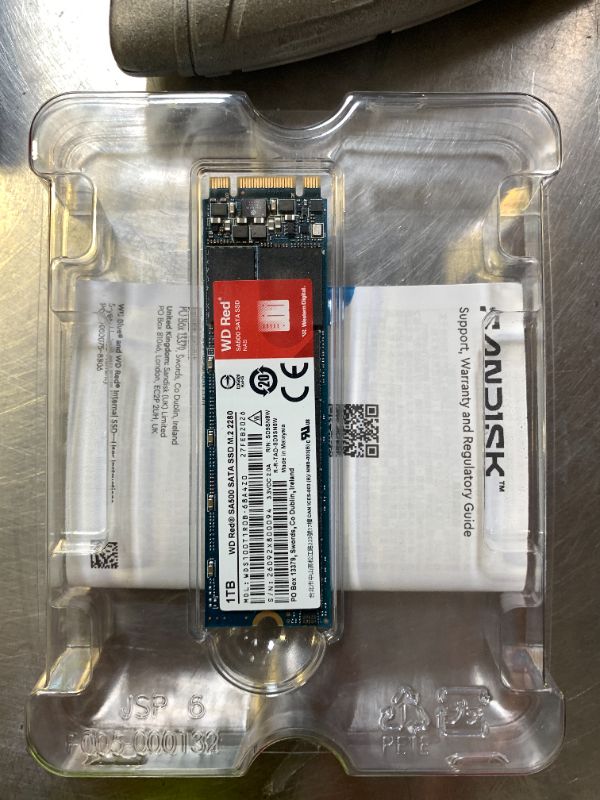 Photo 1 of Western Digital 1TB WD Red SA500 NAS 3D NAND Internal SSD - SATA III 6 Gb/s, M.2 2280, Up to 560 MB/s - WDS100T1R0B