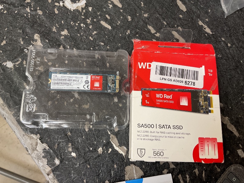 Photo 1 of Western Digital 1TB WD Red SA500 NAS 3D NAND Internal SSD - SATA III 6 Gb/s, M.2 2280, Up to 560 MB/s - WDS100T1R0B