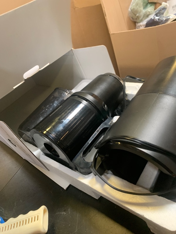 Photo 1 of NON-FUNCTIONAL, PARTS ONLY-----------------------------Cold Press Juicer, Double Press Technology Slow Masticating Juicer Machines, 5-Inch Feed Chute, High Juice Yield, Juice Extractor for Whole Fruits and Vegetabes, Easy to Clean, Black