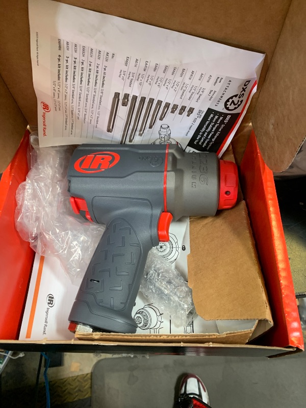 Photo 1 of Ingersoll Rand 2236QTIMAX-2 DXS2 1/2" Air Impact Wrench, 2" Extended Anvil, Quiet, 1500 ft-lb Torque, Titanium Hammercase, Friction Ring Retainer, Pistol, Interchangeable Anvil, Multi-functional Tool