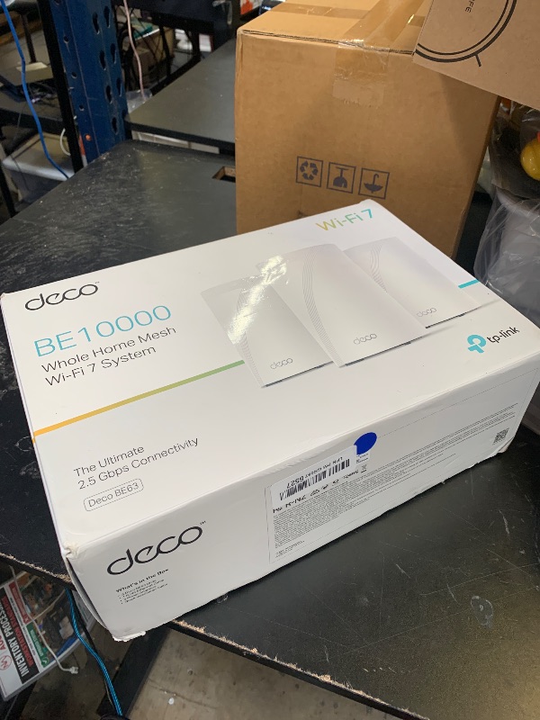 Photo 1 of TP-Link Deco 7 Pro BE63 Tri-Band WiFi 7 BE10000 Whole Home Mesh System - 6-Stream 10 Gbps, 4x2.5G Ports Wired Backhaul, 4X Smart Internal Antennas, VPN, HomeShield, Free Expert Support (3-Pack)1078804383
LPNPMGP2236658