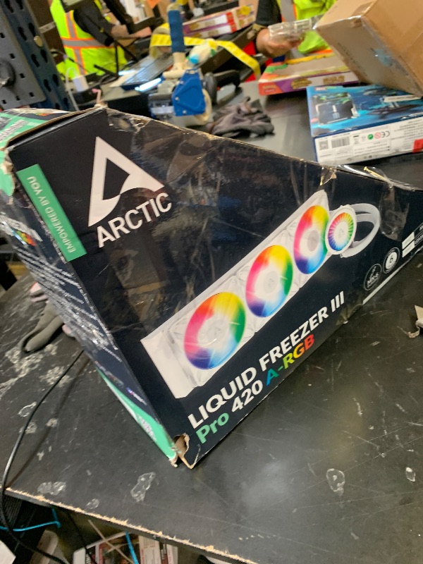 Photo 1 of ARCTIC Liquid Freezer III Pro 420 A-RGB - AIO CPU Cooler, 3 x 140 mm Water Cooling, 38 mm Radiator, PWM Pump, VRM Fan, AMD AM5/AM4, Intel LGA1851/1700 Contact Frame - White