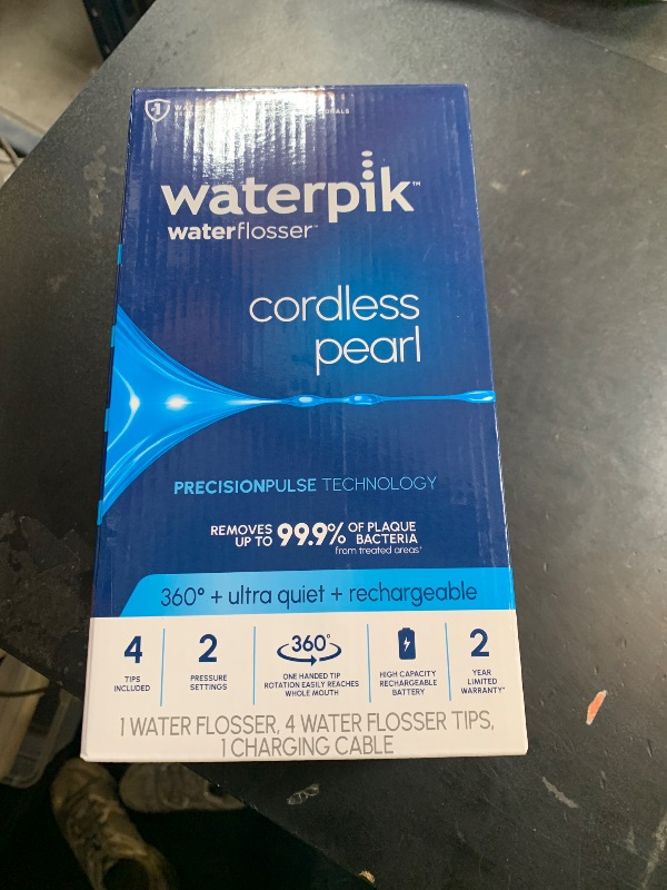 Photo 1 of Waterpik Cordless Pearl Rechargeable Portable Water Flosser for Teeth, Gums, Braces Care and Travel, Extra Quiet, 4 Flossing Tips - ADA Accepted, WF-13 White, Amazon Exclusive