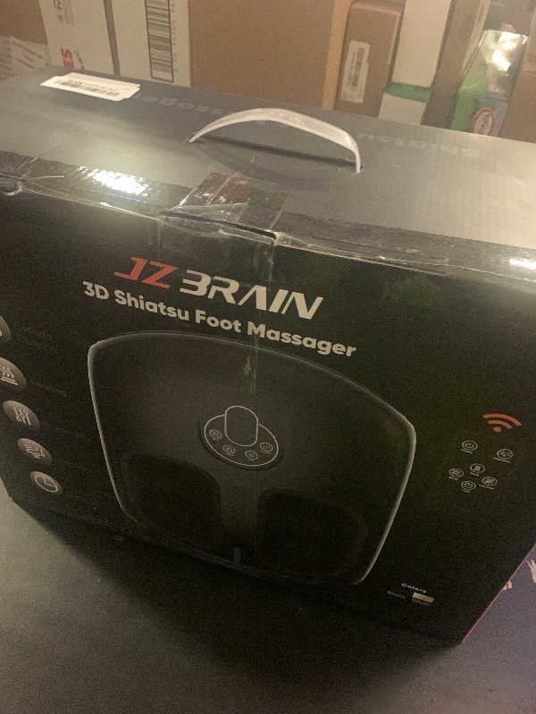 Photo 1 of JZBRAIN Shiatsu Foot Massager Machine with Heat : Deep Kneading Foot Massager with Vibration & Compression for Plantar Fasciitis & Neuropathy - for Women & Men,Relax for Home Office Use (Silver)