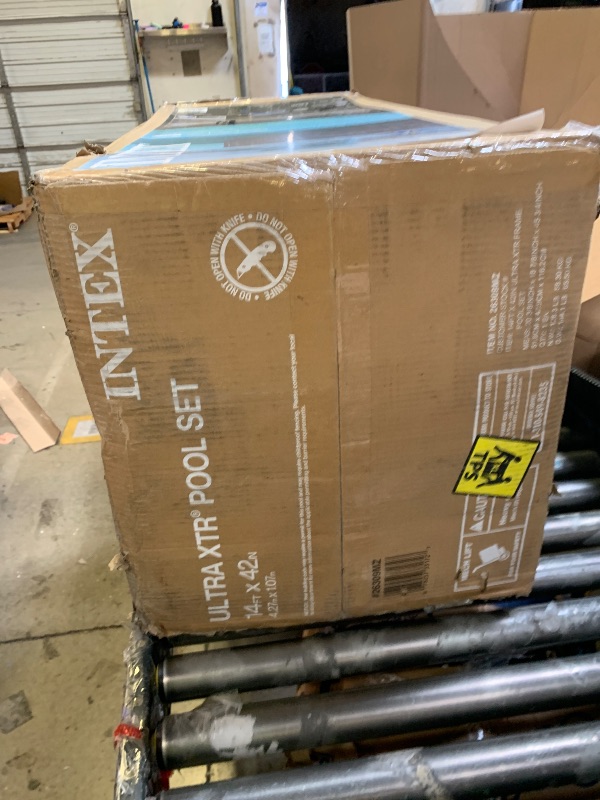 Photo 1 of INTEX 26309MZ 14ft x 42in Ultra XTR Frame Deluxe Above Ground Swimming Pool Set with 925 GPH Sand Filter Pump, Removable Ladder, Ground Cloth, Pool Cover, SuperTough, Puncture and Rust Resistant