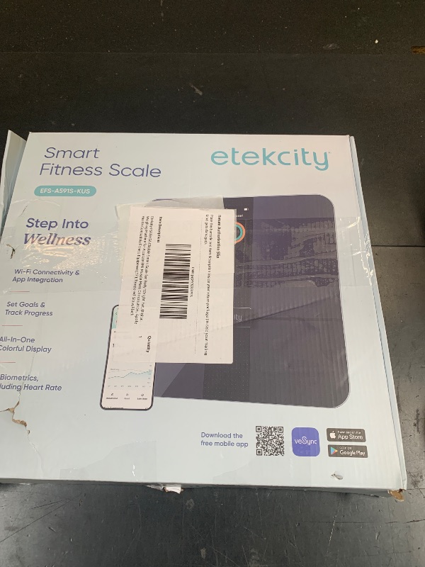 Photo 1 of Etekcity FSA&HSA Eligible Smart Scale for Body Weight Fat, Digital Weighing Machine for Accurate BMI Muscle Mass Composition, Apple Health Compatible Fitness Equipment,TFT,?Tempered Glass,Black