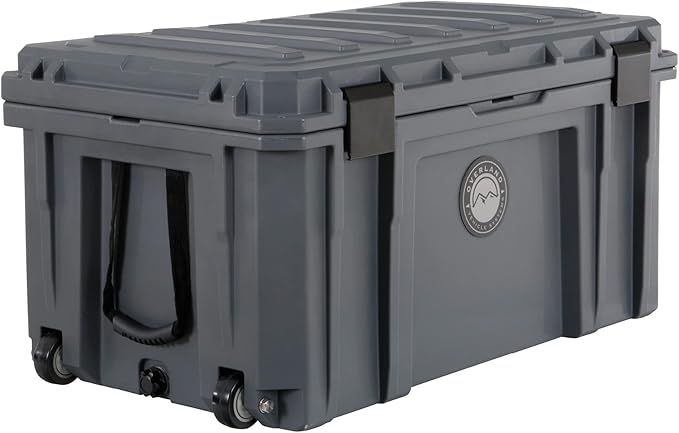 Photo 1 of Overland Vehicle Systems 40100031 Dark Gray 169 QT Dry Box Storage with Wheels, Drain, and Bottle Opener | Waterproof Seal | Heavy-Duty Latches and Nylon Handles | Keeps Gear Safe, Dry and Organized