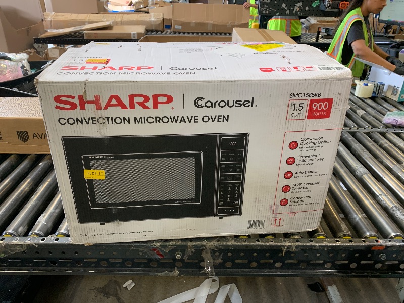 Photo 1 of SHARP SMC1585KB Convection Countertop Microwave Oven with Removeable 15.4" Carousel Turntable, 1.5 Cubic Feet, 900 Watt, Sensor Cooking, Black