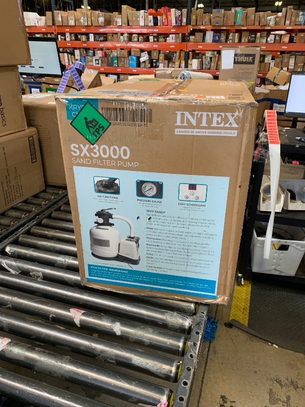 Photo 1 of INTEX 3,000 GPH Krystal Clear Sand Filter Pump for Above Ground Pools, Swimming Pool Pump with Automatic Timer - Improved Circulation, Filtration, & Clarity