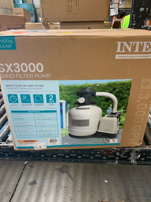 Photo 1 of INTEX 3,000 GPH Krystal Clear Sand Filter Pump for Above Ground Pools, Swimming Pool Pump with Automatic Timer - Improved Circulation, Filtration, & Clarity