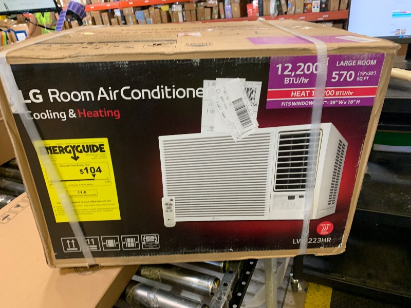 View 4 of LG 12,200 BTU Window Air Conditioner with Supplemental Heat, 230/208V, Cools 570 Sq.Ft. (19' x 30' Room Size), Electronic Controls with Remote, 2 Cooling, Heating & Fan Speeds, Slide In-Out Chassis