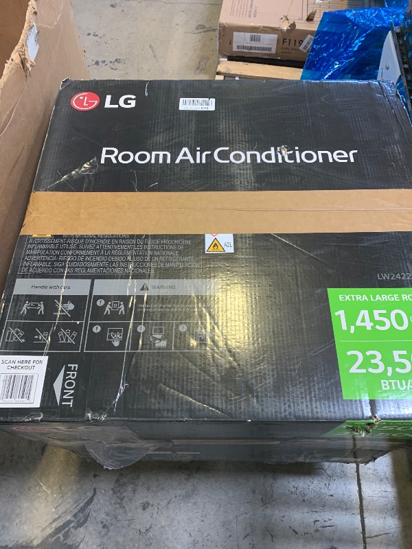 Photo 1 of LG 23,500 BTU Dual Inverter Smart Window Air Conditioner, 230V, Air Conditioner Cools Rooms up to 1,440 Sq. Ft., Ultra Quiet Operation, with LG ThinQ, Amazon Alexa & Hey Google, White